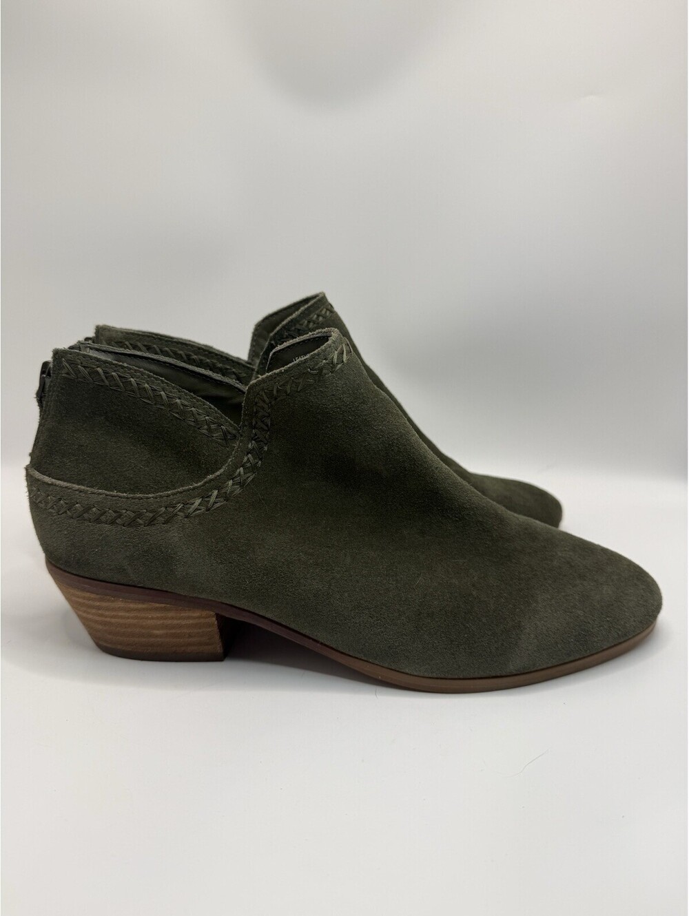 Violet & Red Karen Green Suede Leather Ankle Boots Women's Size 10 M